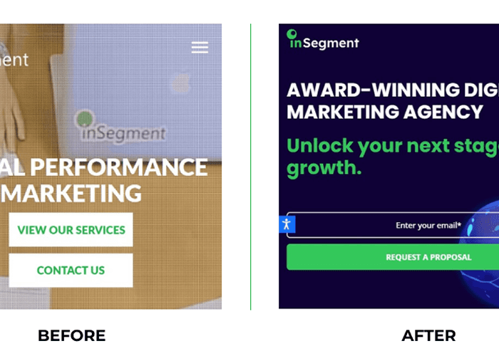 inSegment website before & after website redesign